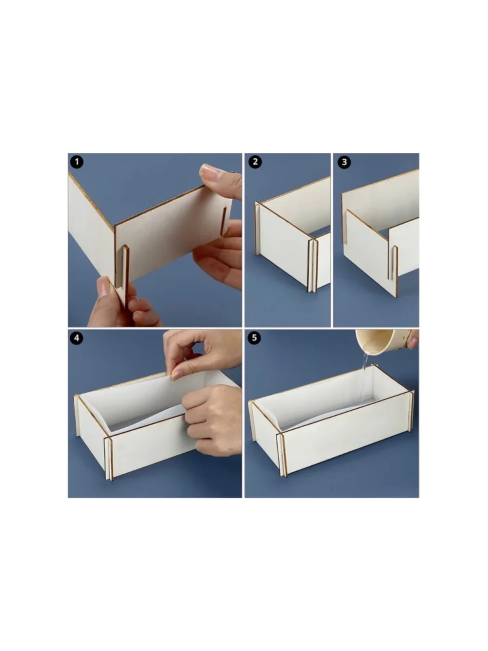 NEW QWORK Large Resin Molds 5 PCS Rectangle Silicone Epoxy Resin Deep Casting